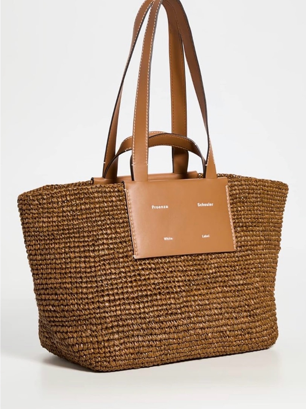 Proenza Schouler Morris Brown Raffia Tote with Tan Leather Trim - Picture 2 of 4